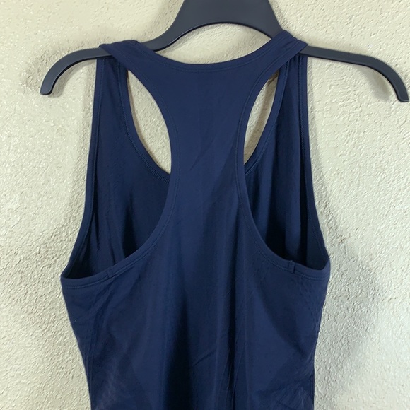 Athleta Navy Blue M Athletic Tank Top Maternity Ruched Sides Stretchy Pull Over - Picture 9 of 9